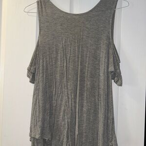 Gray Women's Cold Shoulder Top